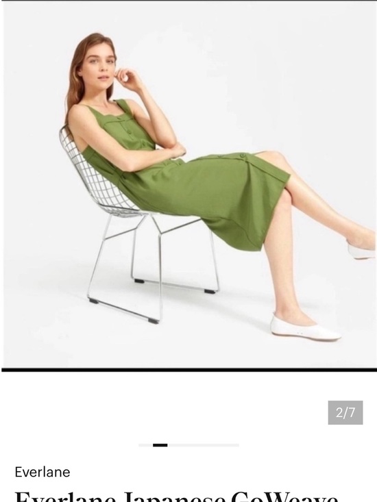 Everlane Dresses & Skirts - Everlane Olive Green Sleeveless Square-Neck Midi Dress
